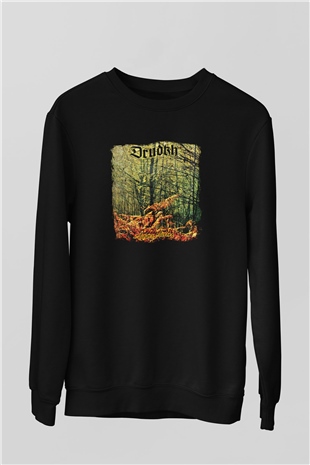 Drudkh Baskılı Unisex Siyah Sweatshirt