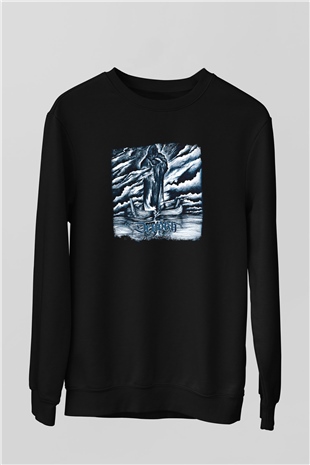 Drudkh Baskılı Unisex Siyah Sweatshirt