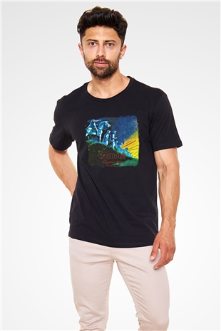 Drudkh Baskılı Unisex Siyah Tişört