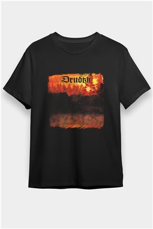 Drudkh Baskılı Unisex Siyah Tişört