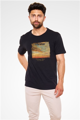 Drudkh Baskılı Unisex Siyah Tişört