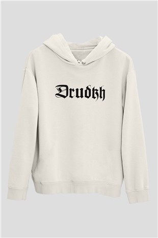 Drudkh Beyaz Unisex Kapşonlu Sweatshirt