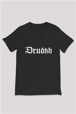 Drudkh Siyah Unisex V Yaka Tişört T-Shirt