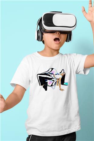 Dua Lipa Baskılı Beyaz Unisex Beyaz Çocuk Tişört - Tshirt
