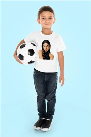 Dua Lipa Baskılı Beyaz Unisex Beyaz Çocuk Tişört - Tshirt