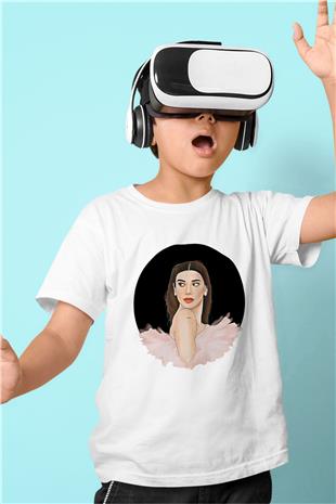 Dua Lipa Baskılı Beyaz Unisex Beyaz Çocuk Tişört - Tshirt