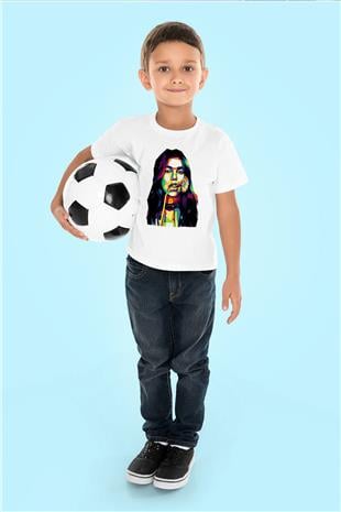 Dua Lipa Baskılı Beyaz Unisex Beyaz Çocuk Tişört - Tshirt