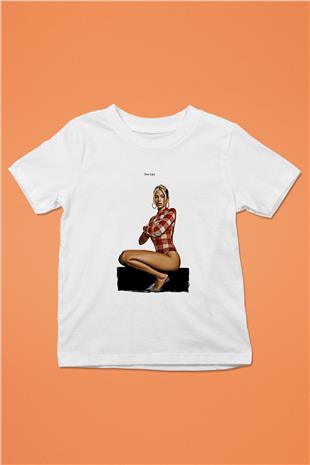 Dua Lipa Baskılı Beyaz Unisex Beyaz Çocuk Tişört - Tshirt