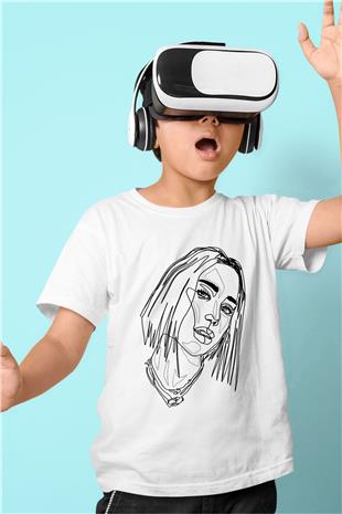 Dua Lipa Baskılı Beyaz Unisex Beyaz Çocuk Tişört - Tshirt