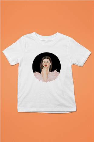 Dua Lipa Baskılı Beyaz Unisex Beyaz Çocuk Tişört - Tshirt