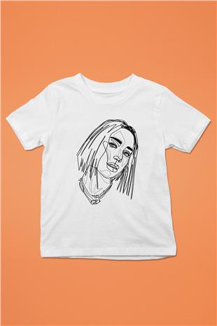 Dua Lipa Baskılı Beyaz Unisex Beyaz Çocuk Tişört - Tshirt