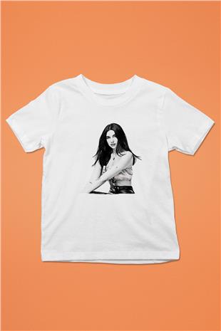 Dua Lipa Baskılı Beyaz Unisex Beyaz Çocuk Tişört - Tshirt