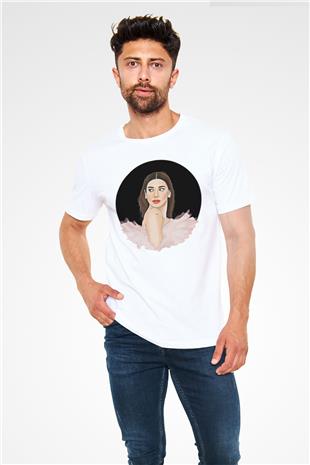 Dua Lipa Baskılı Unisex Beyaz Tişört - Tshirt