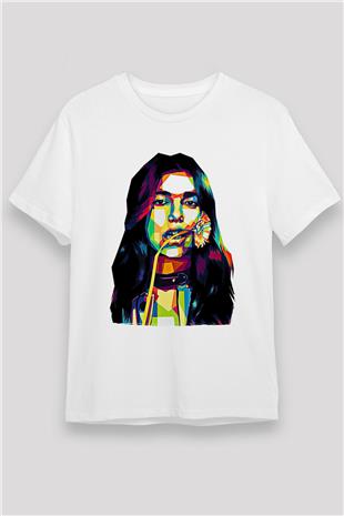 Dua Lipa Baskılı Unisex Beyaz Tişört - Tshirt