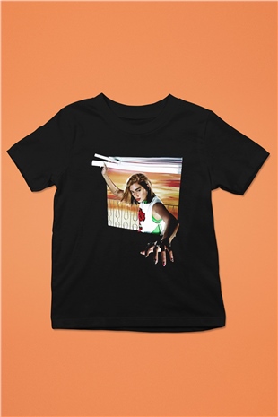 Dua Lipa Baskılı Unisex Siyah Çocuk Tişört - Tshirt