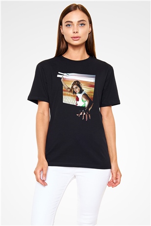Dua Lipa Baskılı Unisex Siyah Tişört - Tshirt