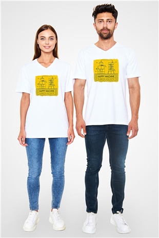 Dubioza Kolektiv Baskılı Unisex Beyaz V Yaka Tişört
