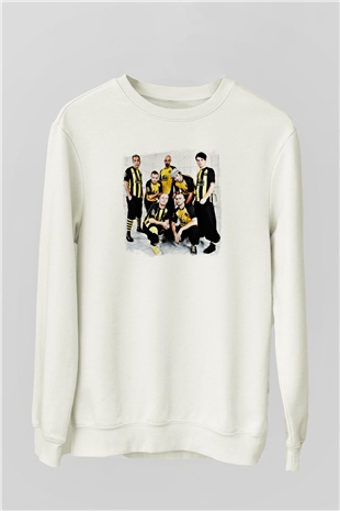 Dubioza Kolektiv Baskılı Unisex Beyaz Sweatshirt
