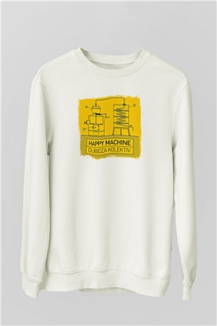 Dubioza Kolektiv Baskılı Unisex Beyaz Sweatshirt