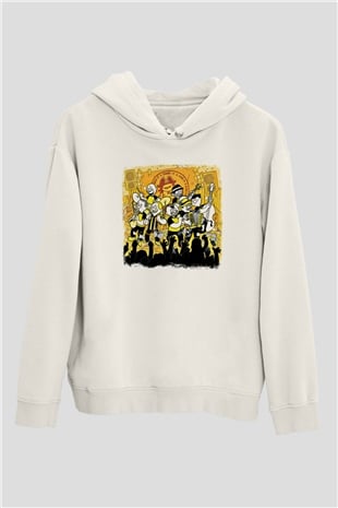 Dubioza Kolektiv Baskılı Unisex Beyaz Hoodie