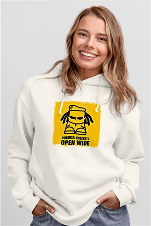 Dubioza Kolektiv Baskılı Unisex Beyaz Hoodie