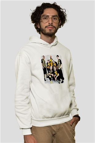 Dubioza Kolektiv Baskılı Unisex Beyaz Hoodie