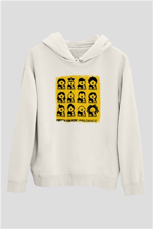 Dubioza Kolektiv Baskılı Unisex Beyaz Hoodie