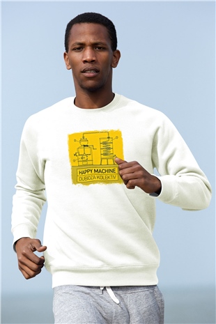Dubioza Kolektiv Baskılı Unisex Beyaz Sweatshirt
