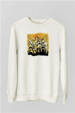 Dubioza Kolektiv Baskılı Unisex Beyaz Sweatshirt