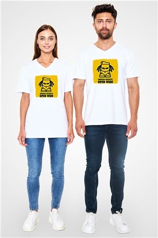 Dubioza Kolektiv Baskılı Unisex Beyaz V Yaka Tişört