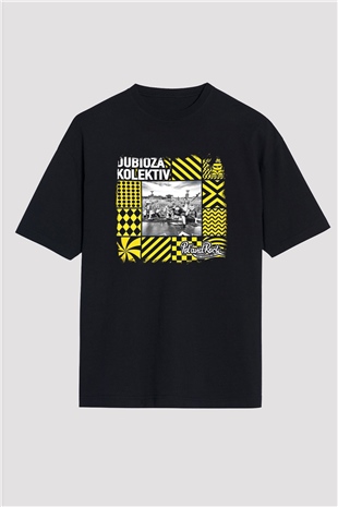 Dubioza Kolektiv Baskılı Unisex Siyah Oversize Tişört