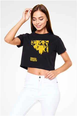 Dubioza kolektiv Siyah Crop Top Tişört
