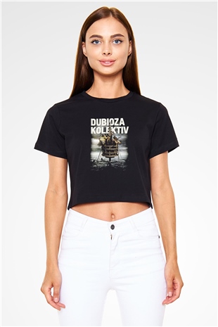 Dubioza kolektiv Siyah Crop Top Tişört