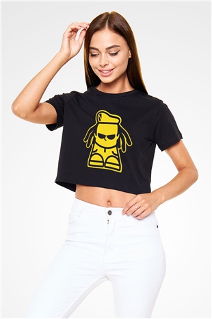 Dubioza kolektiv Siyah Crop Top Tişört