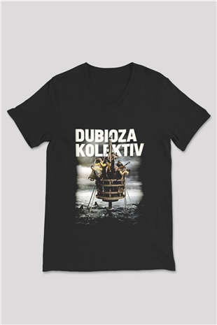 Dubioza kolektiv Siyah Unisex V Yaka Tişört T-Shirt