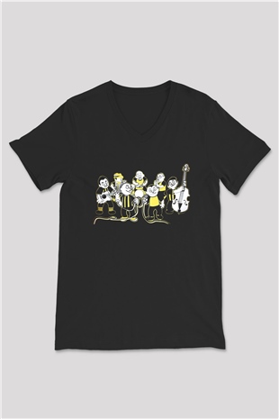 Dubioza kolektiv Siyah Unisex V Yaka Tişört T-Shirt