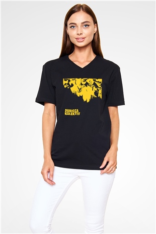 Dubioza kolektiv Siyah Unisex V Yaka Tişört T-Shirt
