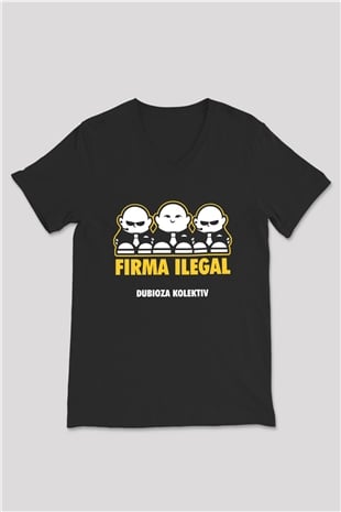 Dubioza kolektiv Siyah Unisex V Yaka Tişört T-Shirt