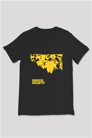 Dubioza kolektiv Siyah Unisex V Yaka Tişört T-Shirt