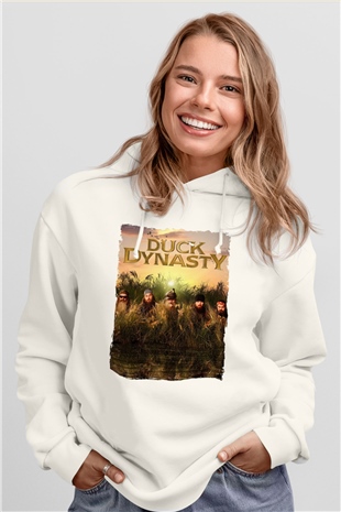 Duck Dynasty Beyaz Unisex Hoodie