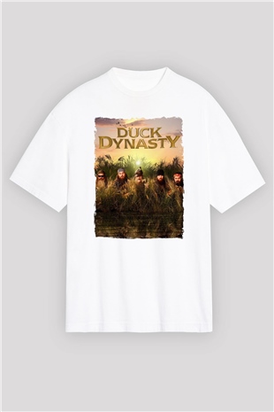 Duck Dynasty Beyaz Oversize Tişört Oversize T-shirt