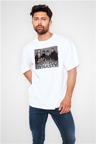 Duck Dynasty Beyaz Oversize Tişört Oversize T-shirt