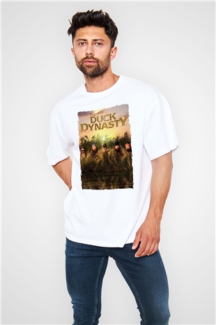 Duck Dynasty Beyaz Oversize Tişört Oversize T-shirt
