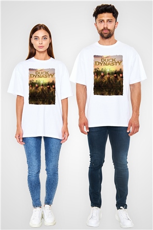 Duck Dynasty Beyaz Oversize Tişört Oversize T-shirt