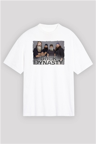Duck Dynasty Beyaz Oversize Tişört Oversize T-shirt