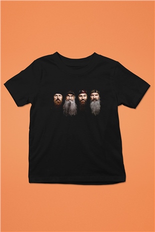 Duck Dynasty Siyah Unisex Çocuk Tişört