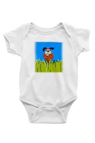 Duck Hunt Baskılı Beyaz Unisex Bebek Body - Zıbın