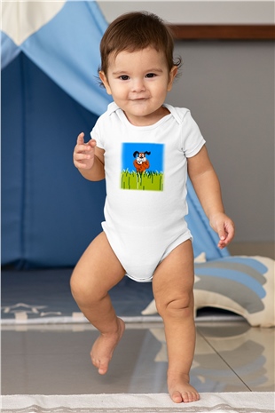 Duck Hunt Baskılı Beyaz Unisex Bebek Body - Zıbın