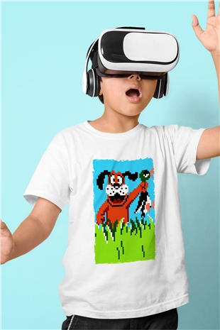 Duck Hunt Beyaz Unisex Çocuk Tişört