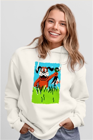 Duck Hunt Beyaz Unisex Hoodie